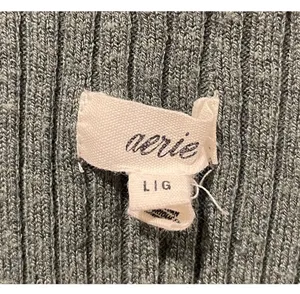 Aerie Ribbed Button Down Green Cardigan thumbnail 2