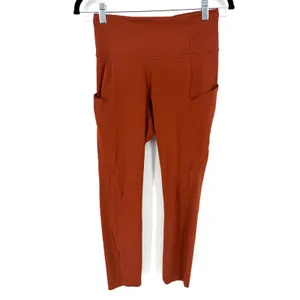 Lululemon Fast and Free High-Rise Crop 23" Size 6 Leggings Dark Terracotta thumbnail 3