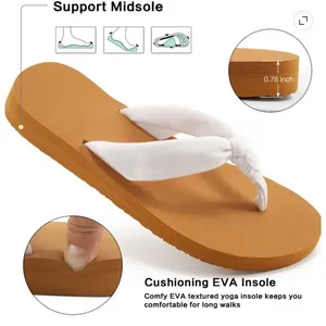 BRAND NEW ~ White Cloth Comfort Beach Summer Flip Flop Thong Sandals ~ 8 thumbnail 5