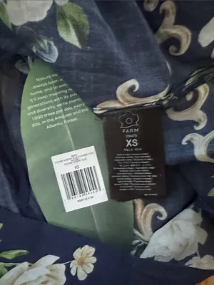 Farm Rio FLOWER TAPESTRY BLUE FLOWERED YOKE BLOUSE Size XSmall thumbnail 13