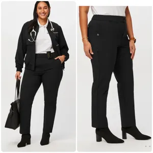 FIGSPRO Women’s Skinny Zip Fly Trouser™ Large Uniform Doctor Stretch Black‎ thumbnail 2