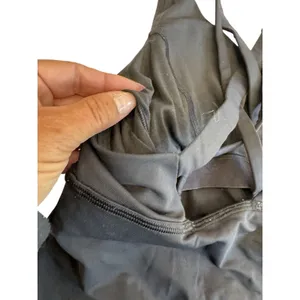 Lululemon Stash N Run Tank Top Built In Bra Size 4 Black Criss Cross Pockets thumbnail 8