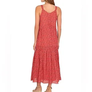 Joie Limited Edition V-Neck Ladies Maxi Tiered Skirt Red Dress thumbnail 2