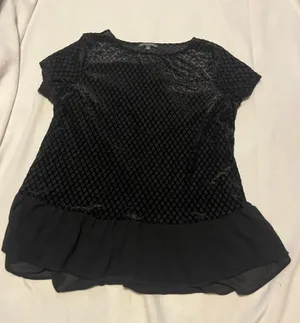 Adriana Papell Black Velvet Top Size L thumbnail 2