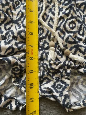 Patterned Navy and White Drawstring Athletic Shorts Size XL thumbnail 5
