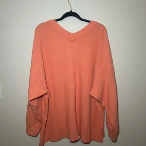 Aerie Coral V-Neck Sweater thumbnail 3