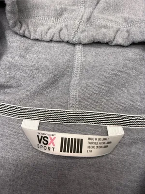 VSX Victoria Sport Grey Full Zip Hoodie Sweatshirt Logo Workout Athleisure L thumbnail 5