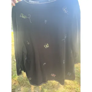 VNTG CJ Banks Women's Embroidered Tank And Cardigans‎ Set. Size 1X In Black thumbnail 6