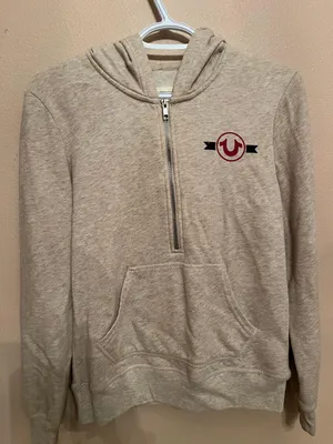 True Religion Half-Zip Rhinestone Hoodie thumbnail 3