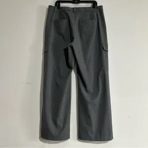 LOFT Cargo Wide Leg Trouser Pants Grey Size 14 Work Office Corpcore thumbnail 5