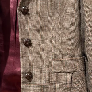 Banana Republic Women's brown plaid wool‎ blend Blazer size 2 thumbnail 3