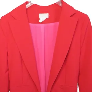 Love Ady Red Cropped Blazer Jacket Hot Pink Lining Size Small S NWOT thumbnail 5