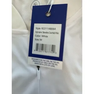 Addison Bay Sleeveless Courtside White Polo Shirt Size M Golf Tennis NWT $75 thumbnail 13