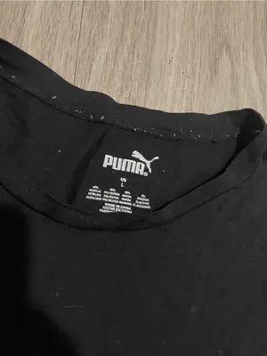 Puma Black Long Sleeve Tee with Silver Puma Logo thumbnail 2