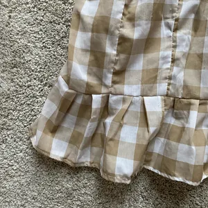 Tan and White gingham Checkered Dress thumbnail 4
