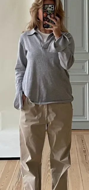 Djerf Avenue Getaway Top Sz Small Grey Polo‎ Style thumbnail 1