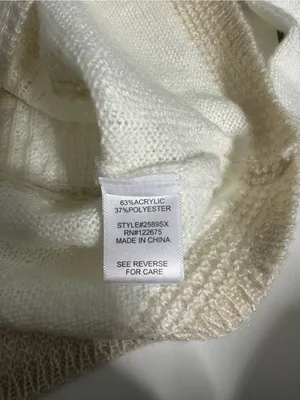 Stitch Fix Lety & Me Cream Textured Knit Crewneck Sweater NWT Size S thumbnail 7