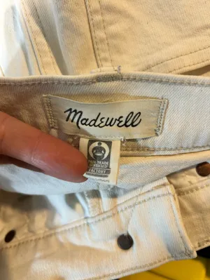 Madewell Ivory Raw Hem The Perfect Denim Jean High Wasited Frayed Shorts Size 25 thumbnail 7