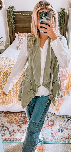 Kenneth Cole Olive Green Drawstring Best thumbnail 1