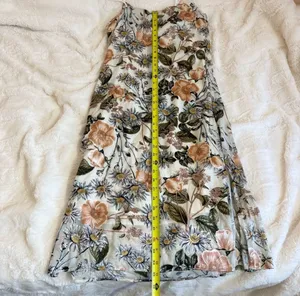 New Summer Floral Print Satin Barbie Sleeveless Midi Dress Size Medium thumbnail 13