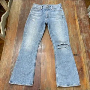 Citizens of Humanity Blue Flare Distressed Jeans Size 24 thumbnail 1