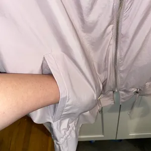 Zara Basic lightweight crew neck peplum drawstring windbreaker jacket lilac pink thumbnail 12