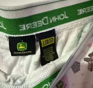 John Deere juniors pajama lounge pants are a size 11-13 years. thumbnail 4