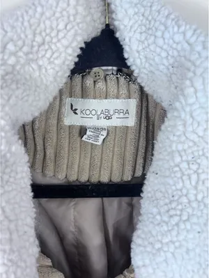 Koolaburra Ugg Corduroy Jacket Removable Fur Collar Camel Sz XL thumbnail 2