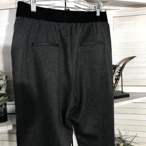ZARA career pants gray cuffed hem relaxed barrel legs preppy academia heritage thumbnail 10