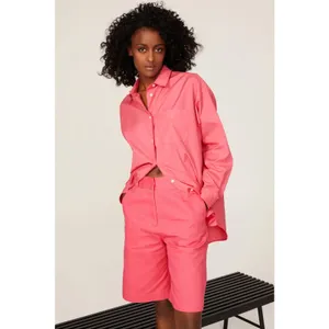 Samsoe Sz 6 Nora Honeysuckle Pink High Rise Cotton Bermuda Summer Resort Shorts thumbnail 2