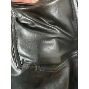 Abercrombie & Fitch Mixed Media Jeans Women 33/16S Black Faux Leather Edgy thumbnail 6