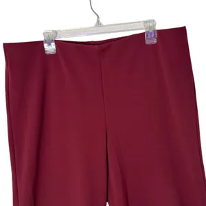 Loft Wide Leg Pull On Crop Stretch Pants Womens XL Burgundy Casual Office thumbnail 7
