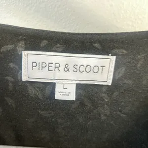 Piper & Scoot Black‎ & Beige Floral Tiered Dress Size L thumbnail 6