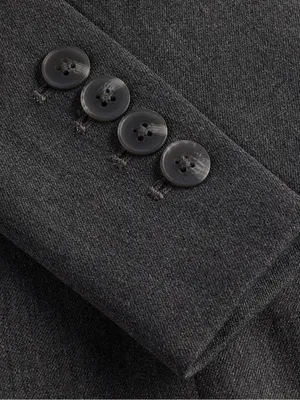 Express Editor Women’s Fitted Gray One Button Blazer with Black Lining thumbnail 7