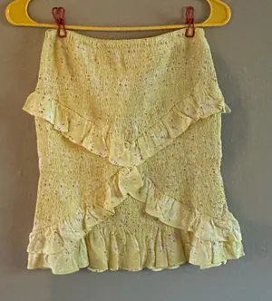Sabo Skirt Yellow floral Mini skirt in size small thumbnail 1