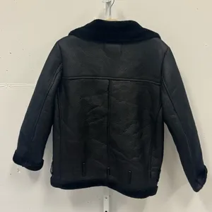 Zara‎ Blogger Favorite Faux Fur Oversized Moto Style Jacket Bomber Small Black thumbnail 3