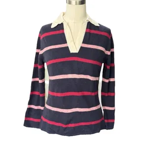 American Eagle sz Small NWT Striped Collared Preppy Y2K light Sweater thumbnail 2