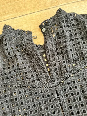Womens Point Sur Black Eyelit Lace Blouse - 00 thumbnail 6