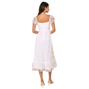Lulus White Floral Midi Cocktail Dress NWT Size Small White Cocktail Dress thumbnail 2