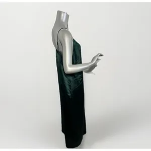 NWT Marine Layer Gabrielle Slip Dress Green Gables XL Maxi Satin Emerald thumbnail 7