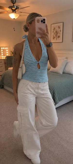 Turquoise Halter Tank Edikted  thumbnail 1