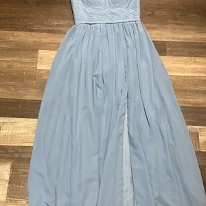 Azazie Light Blue‎ Satin Dress thumbnail 13