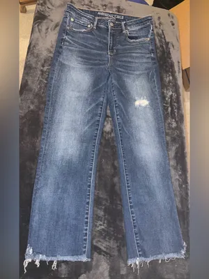 American Eagle High Rise Cropped Flare Jean Size 10 Long thumbnail 7