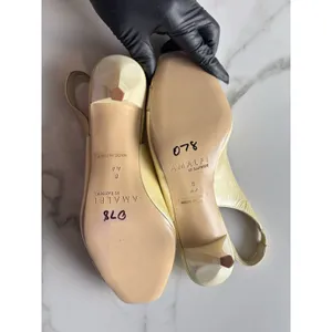 Amalfi by Rangoni Leather Peep Toe Slingback Heels Size 8AA Yellow Gold Italy thumbnail 6