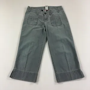 The North Face Pants Womens 33 Gray Cropped Wide Leg Cotton Twill Casual thumbnail 1