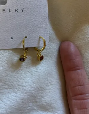 Cute mini hoop hang earrings Multiple thumbnail 2