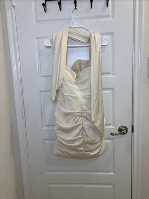 House of CB Joy Ivory Draped Corset Mini Dress Scarf Size M thumbnail 3