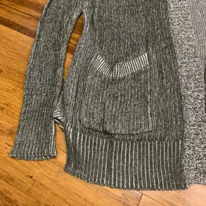 American Eagle Open Knit Cardigan Womens Small Gray Green Pockets Lightweight‎ thumbnail 2