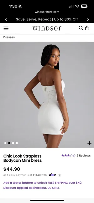 Windsor White mini dress thumbnail 2
