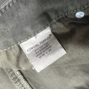 Cowgirl Tuff Tuff Flex Olive Green Trouser Flare Jeans 32x33 Western Coastal thumbnail 12
